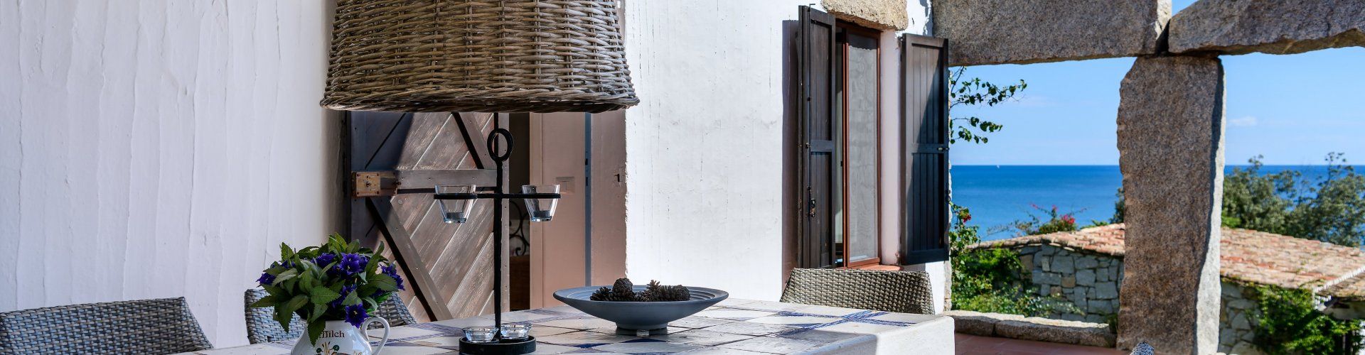 Terrace with table and sea view, Casa 15, Sant Elmo