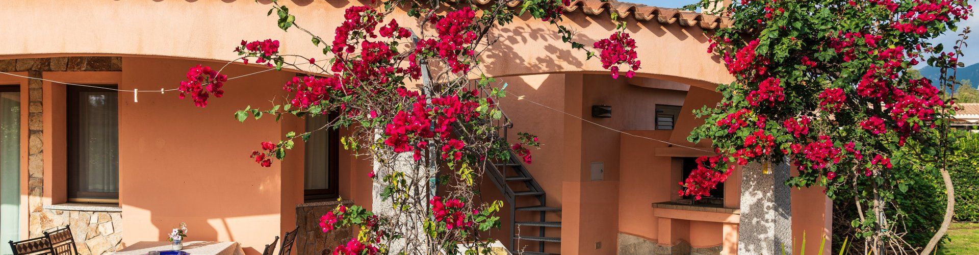 Villa Daniele | Flowering bougainvillea covers the roofed terrace Outdoor with garden and terrace