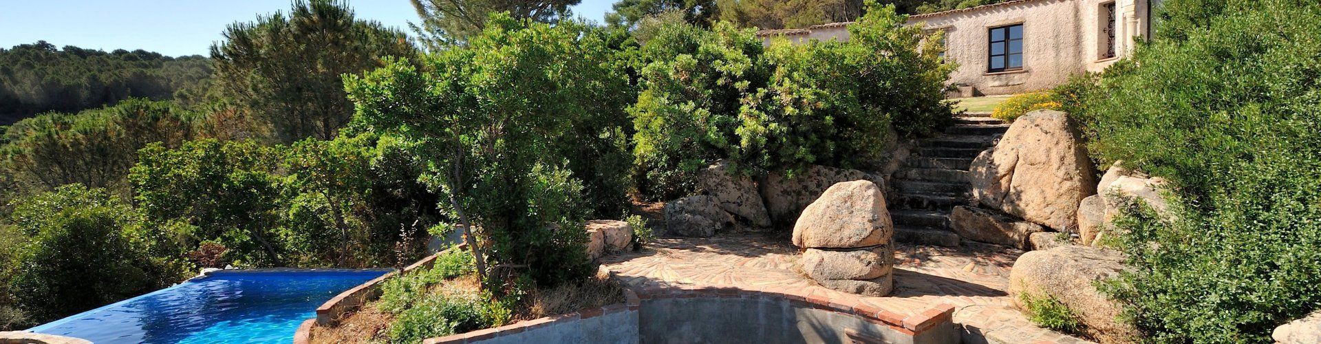 Pool and green landscape