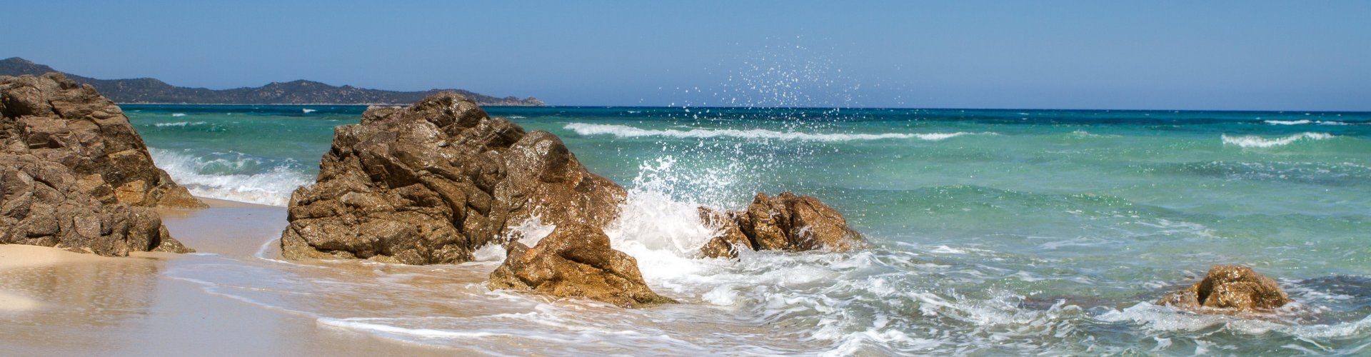 Sandy beach and blue sea