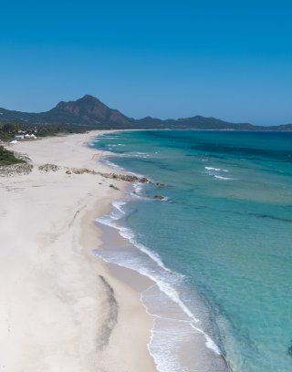 Sandy beach and blue sea