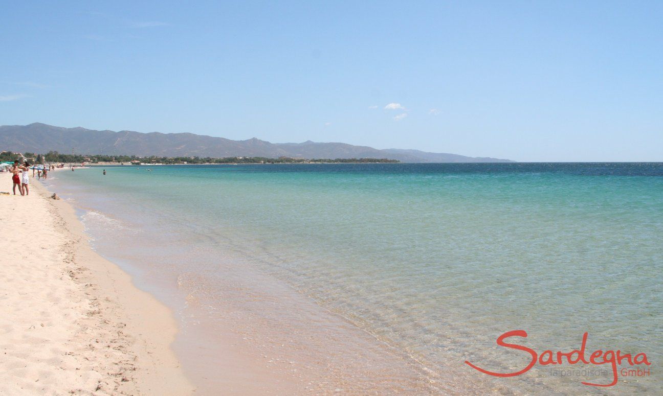 Poetto 5,6 miles long white sandbeach right by Cagliari