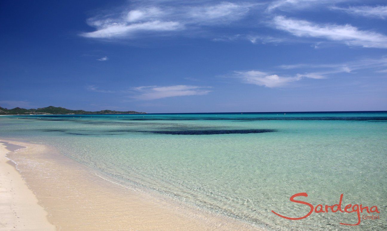 Crystal clear water on the beach of Costa Rei