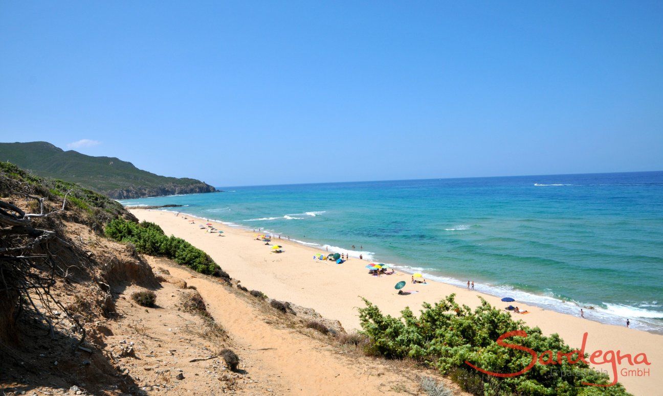 Beach of Portixeddu on the west coast of Sardinia