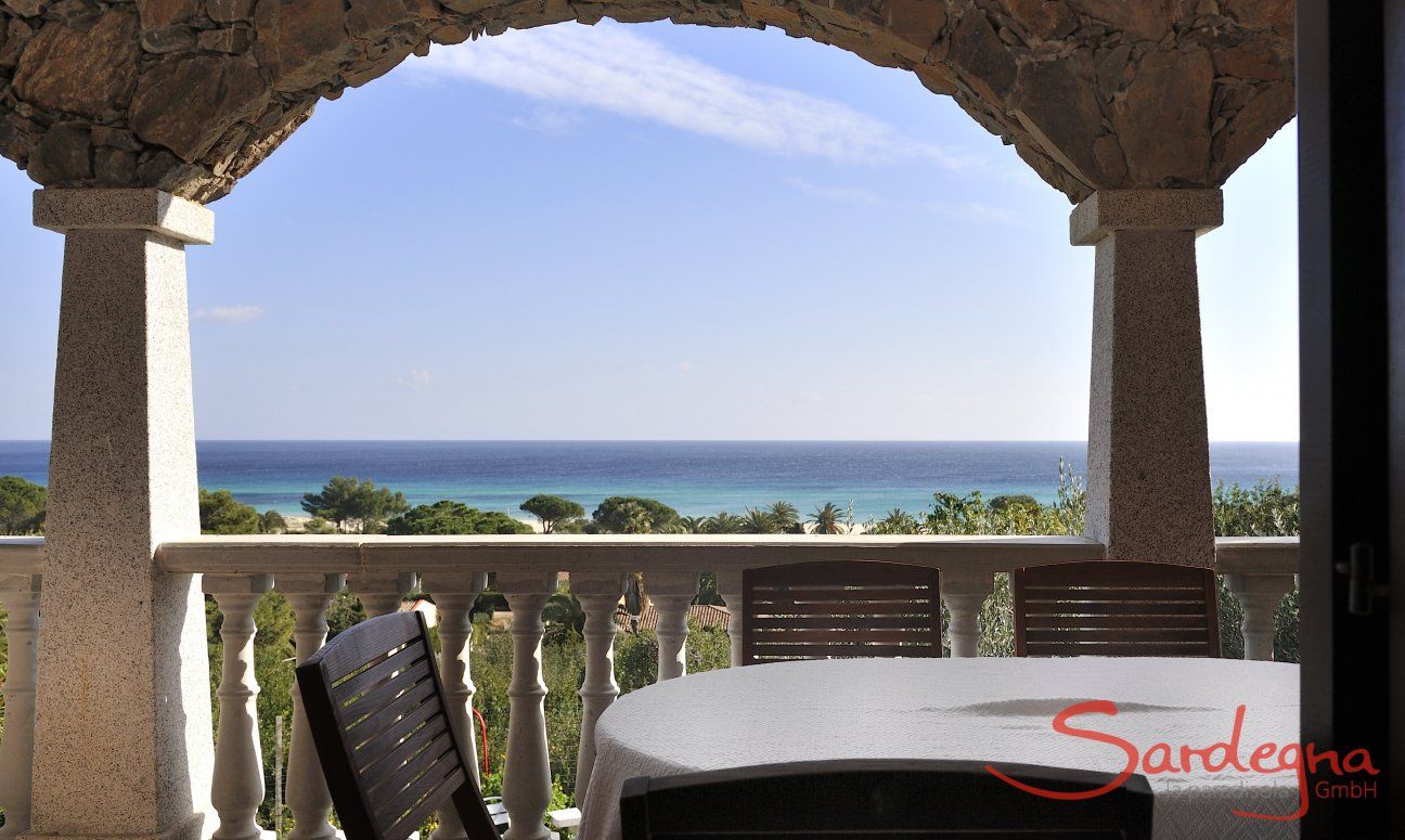 Apartment Castededdu 7 | Roofed dining area outside with sea view Roofed dining area outside with sea view