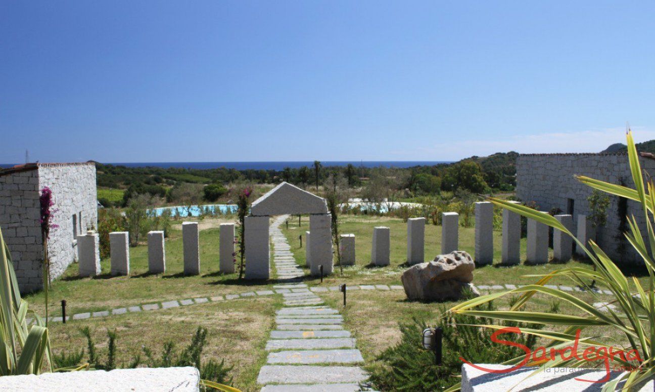 View to the pool and the sea