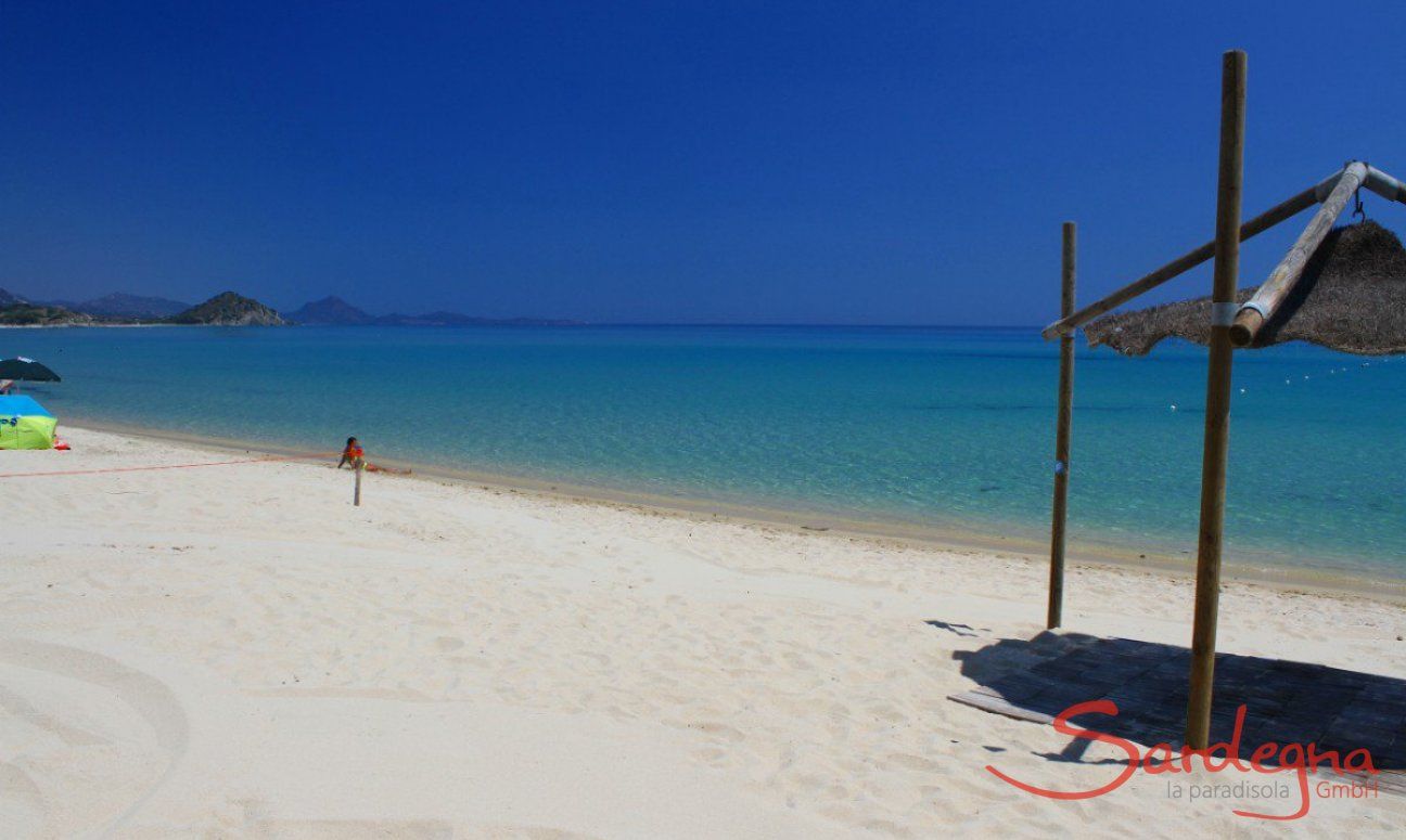 White sandy beach of Cala Sinzias,jsut about 1.5 miles from Li Conchi