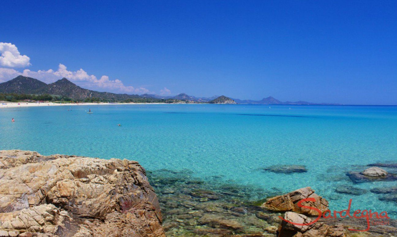 Dreamlike clean water at the beach of Cala Sinzias