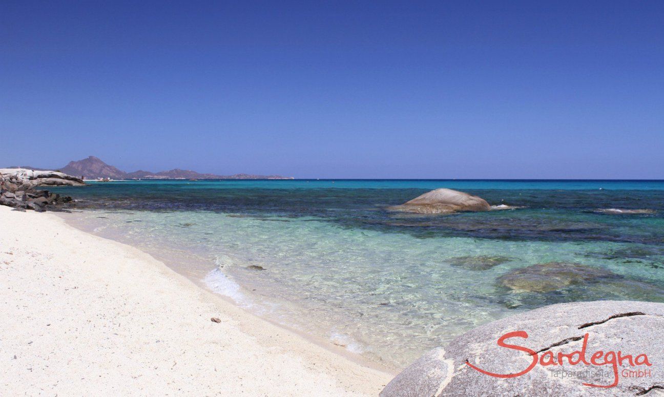 White, sandy beach of Sant Elmo, Southsardinia