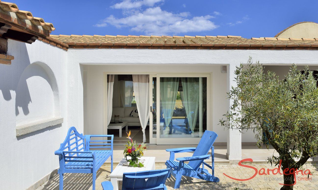 Courtyard of  Villa Campidano 20 in traditional sardinian stile