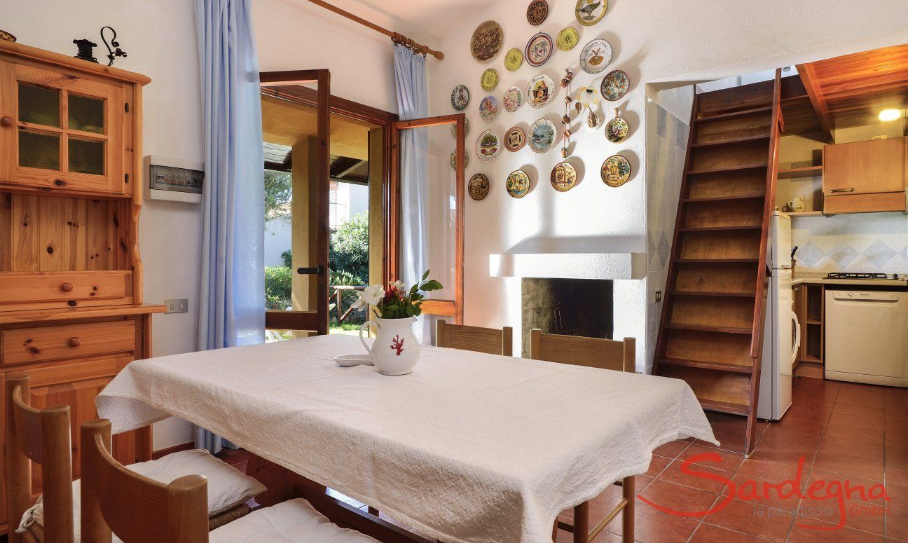 Villa Maria Lina | Livingroom with stairs to the attic livingroom with stairs to the attic