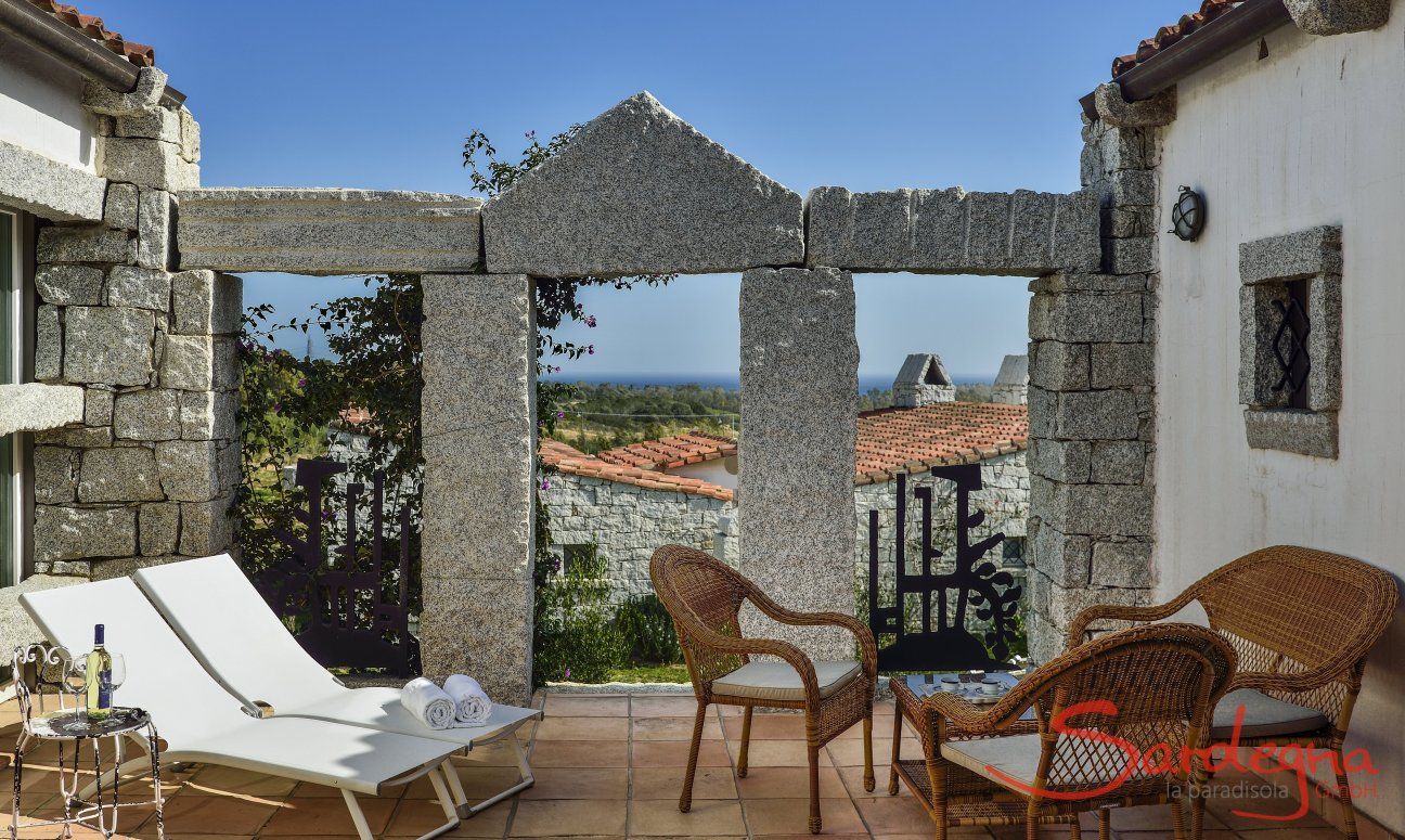 Li Conchi 26 | Terrace with sofa, sunbeds and sea view Terrace