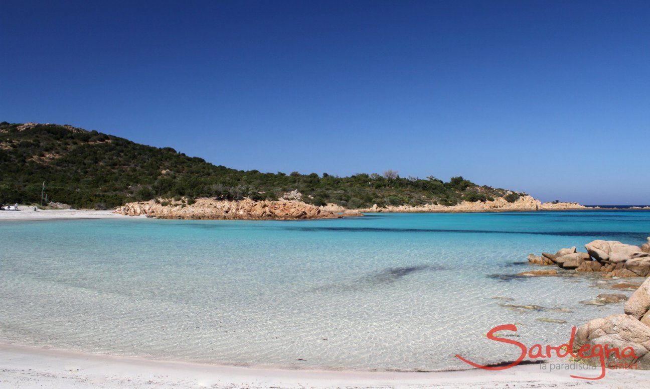 Transparent, clean water in the bay of Cala del Principe