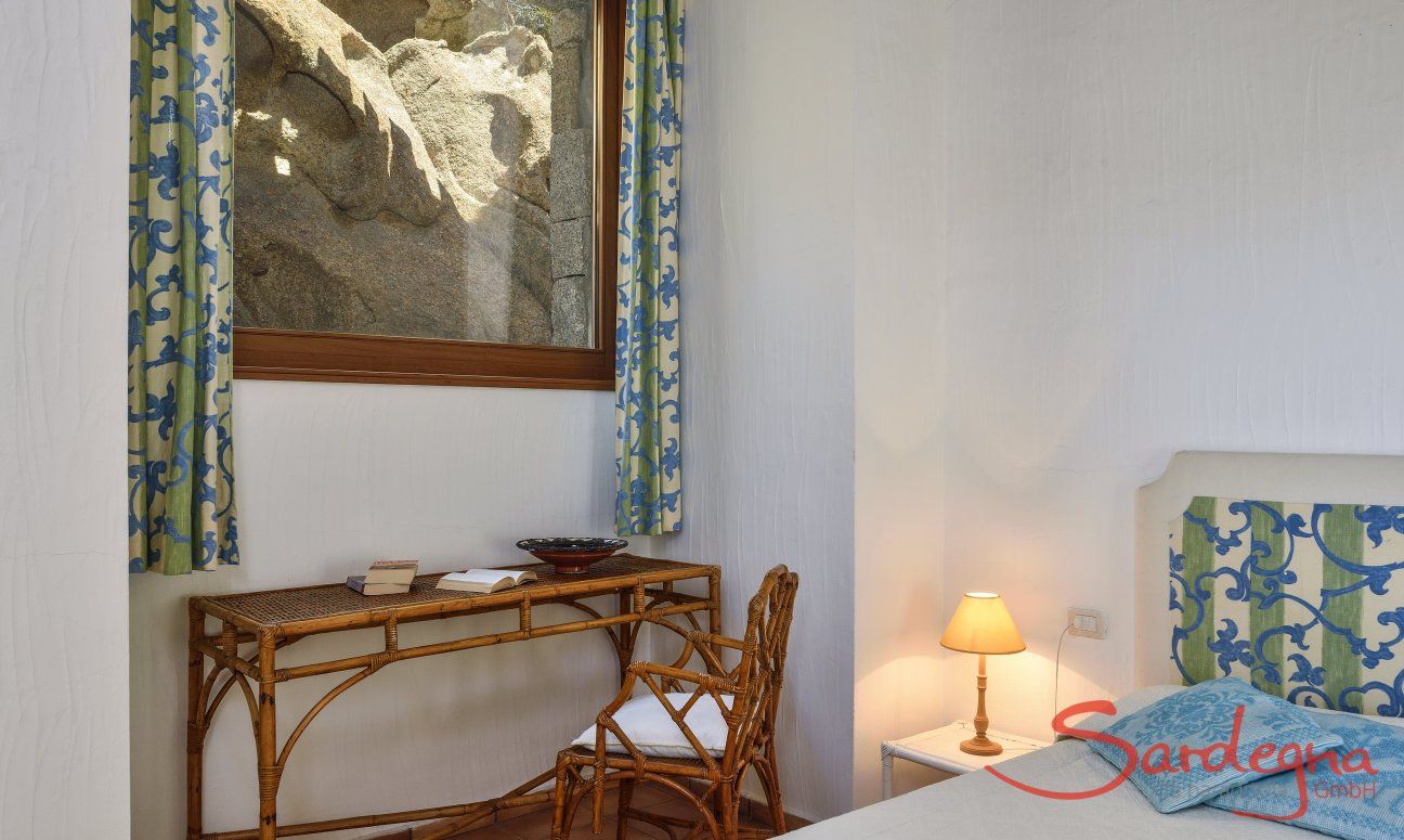 Villa Domus 9d | Bedroom 1 with rock formation behind the window Bedroom 1 with rock formation behind the window