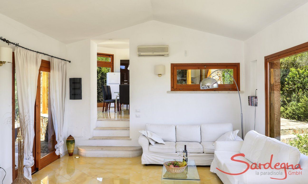 Villa Torretta Chia | Living area with big panorama windows Living area with big windows