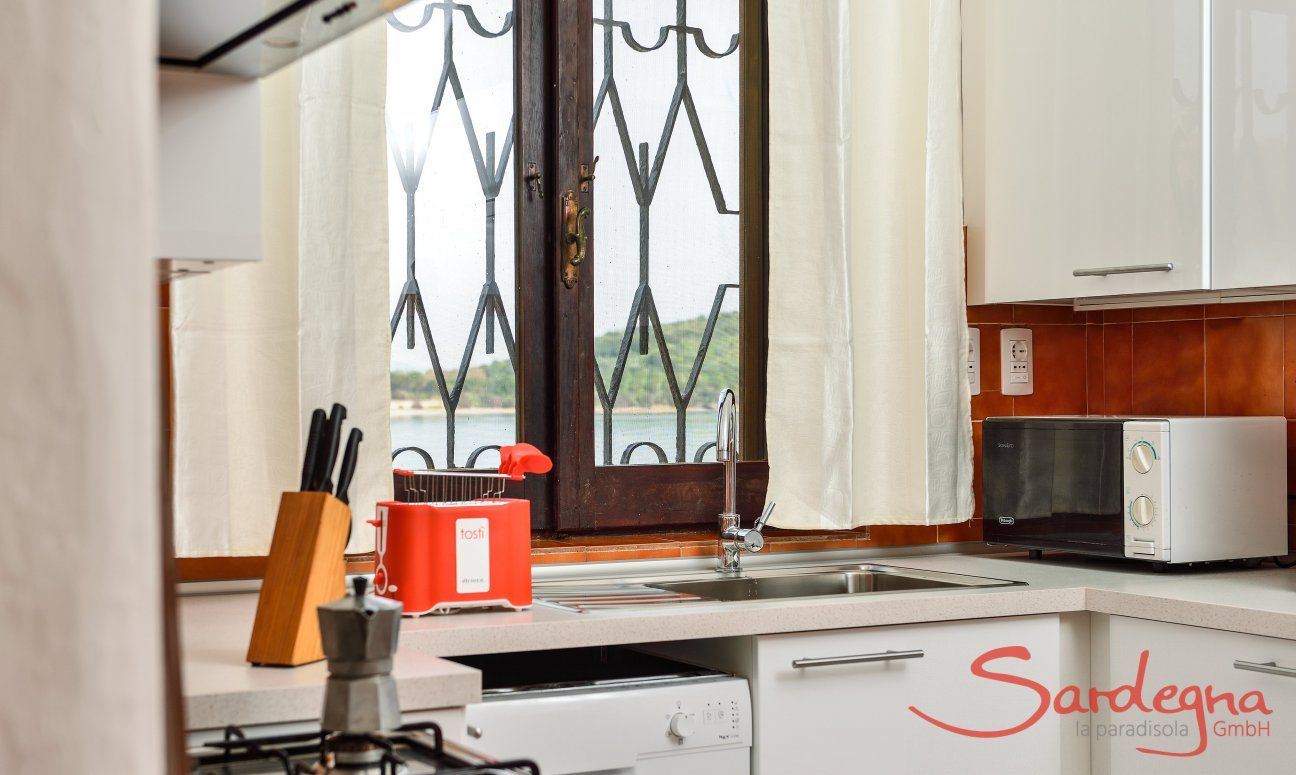 Villa Su Faru 1 | Kitchen with sea view Kitchen with sea view