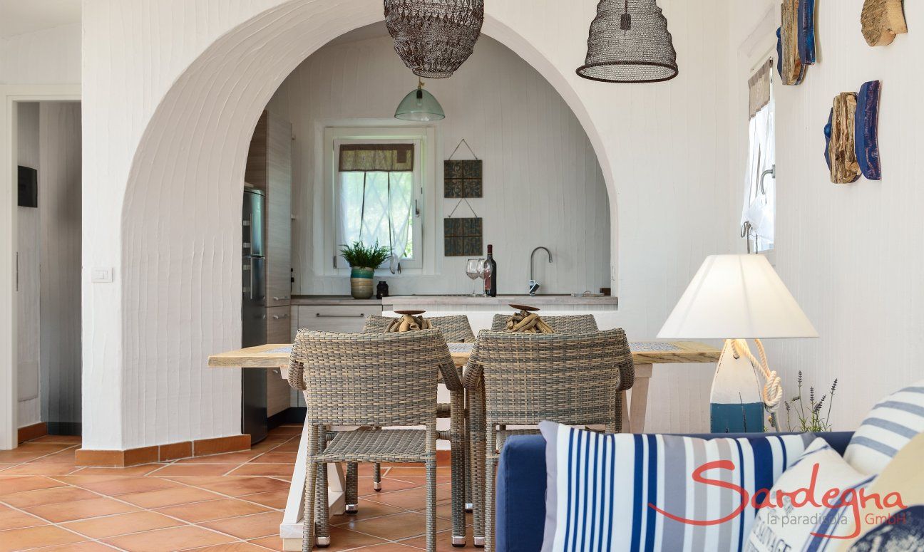 Li Conchi 5 | Living area with a view towards the open and modern kitchen Living, Dining and Kitchen in the background