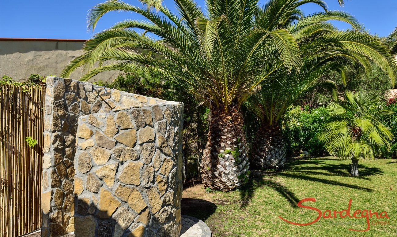 Outdoor shower in the garden 