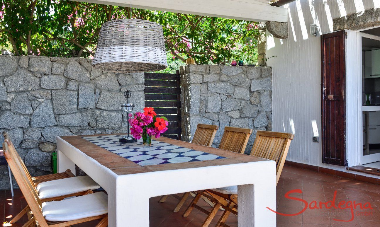 Covered dining space on the terrace