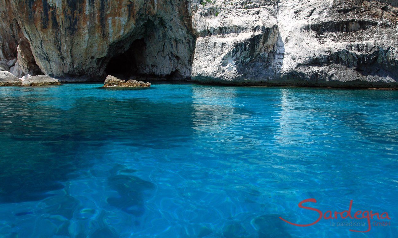 Incredible shades of blue in the water of Cala Luna