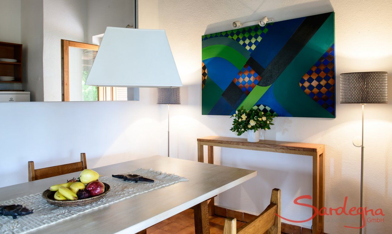 Villa Kika | Dining area with opening to the kitchen Dining area with opening to the kitchen