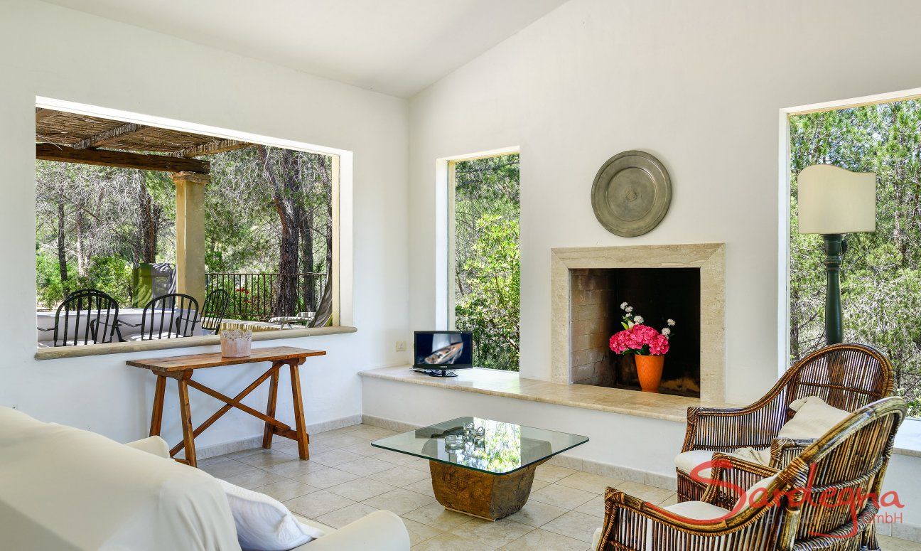 Villa Paradiso | Modern living room with fireplace Modern living room with fireplace