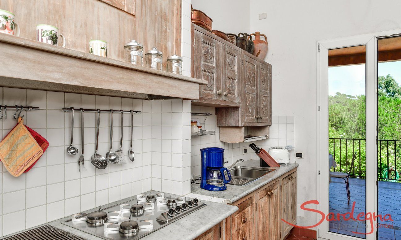 rustical kitchen with all essential devices 