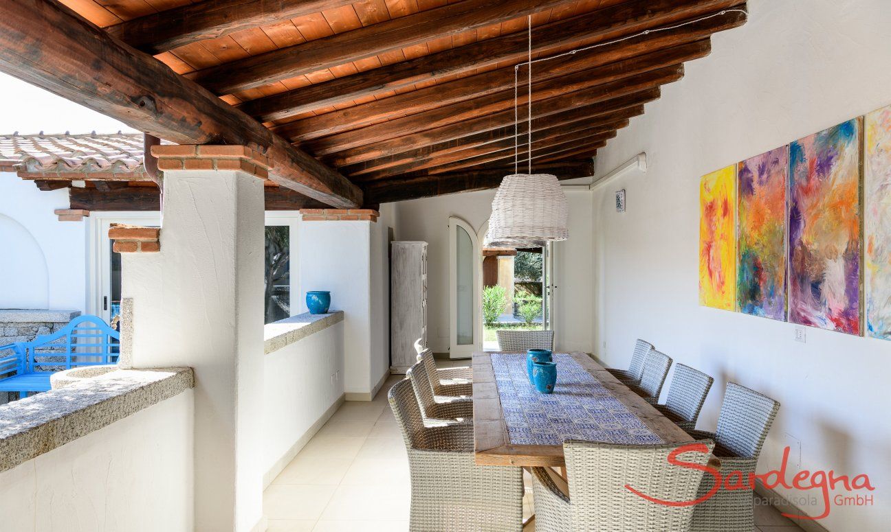 Villa Campidano 21 | Beautiful and stylish roofed terrace with a big dining table Roofed Terrace with big dining table Villa Campidano 21