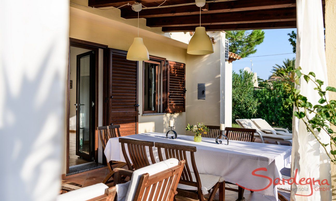 Outdoor dining table on the terrace 