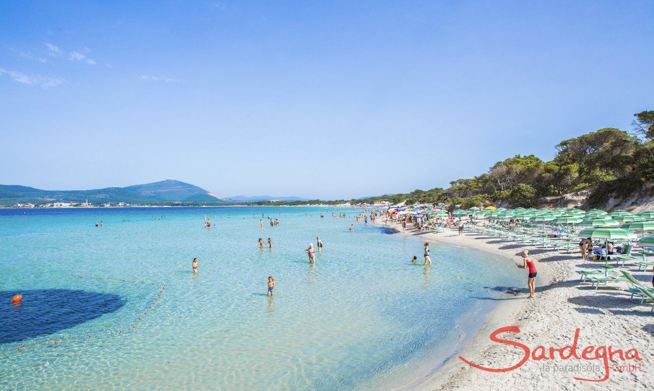 Crystal clear sea in front of the beach of Maria Pia, Alghero