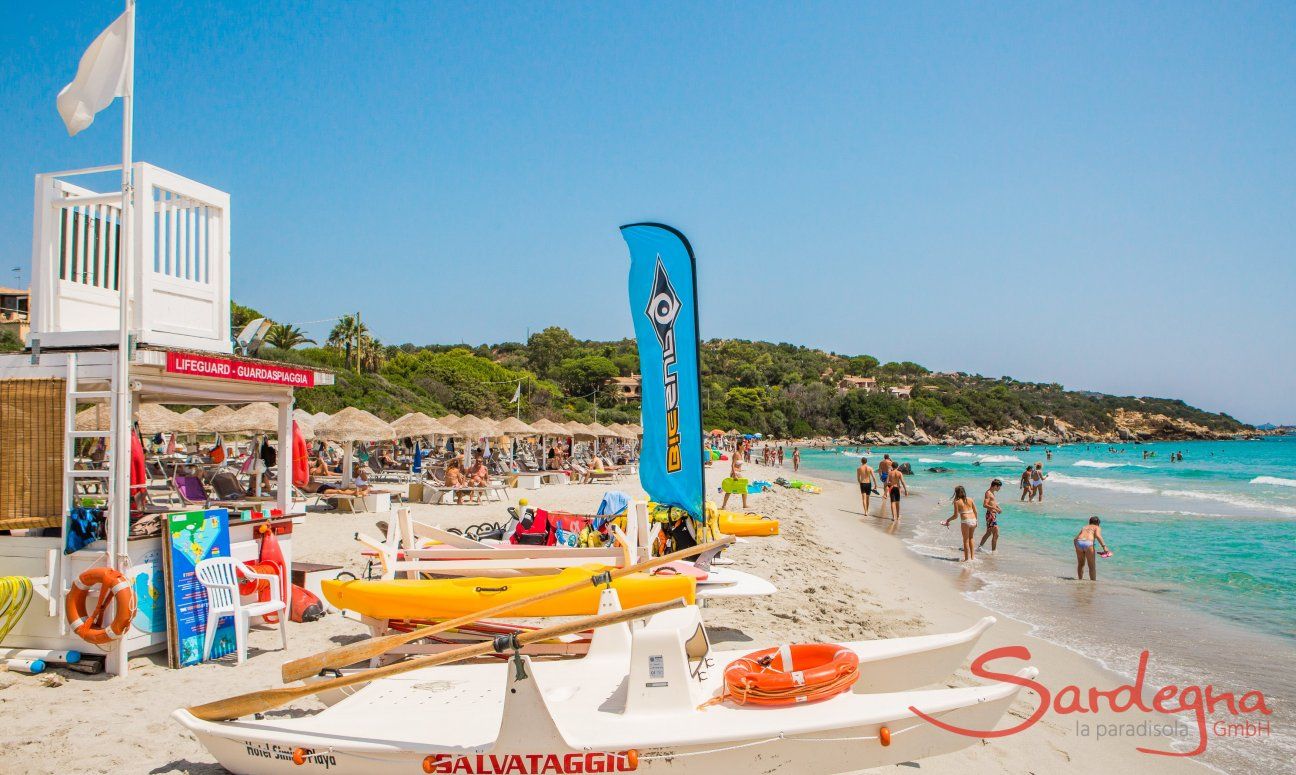 Simius Beach with lido and lifeguards, 26 km. away