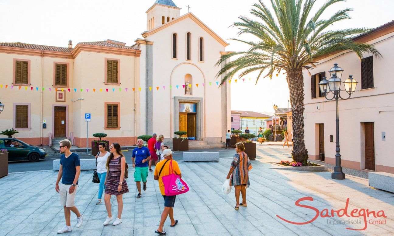 Tourists visiting the monuments of San Teodoro close to Olbia