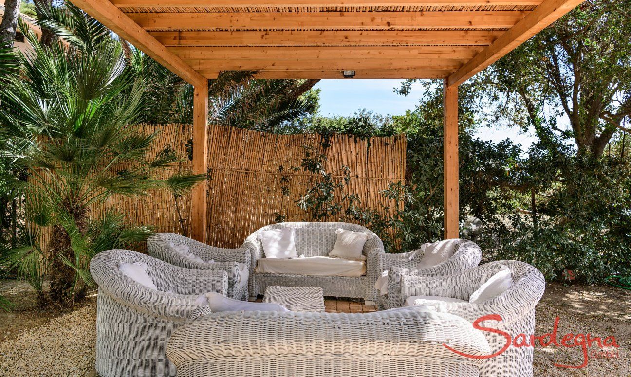 Villa Fernando | Garden Pavillon with lounge furniture Holiday home Villa Fernando, Santa Margherita di Pula, South Sardinia