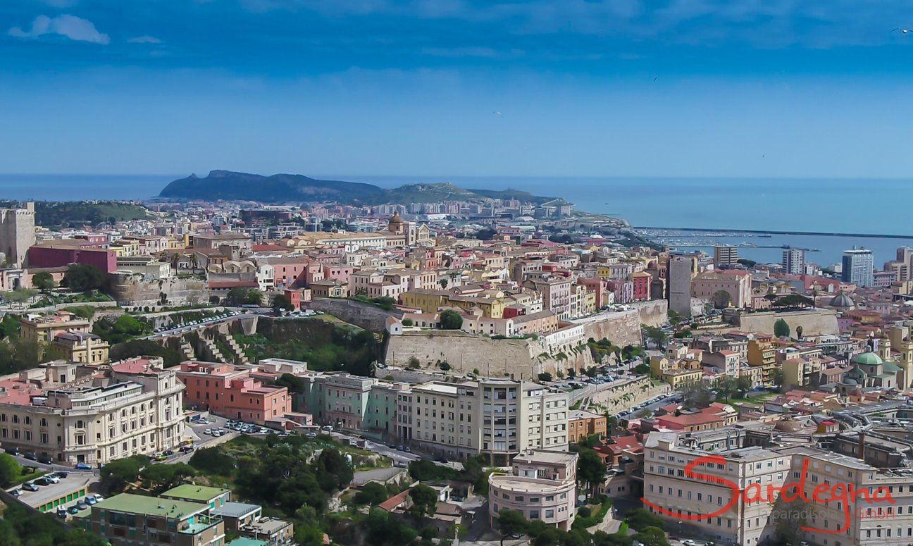 Cagliari airview of the old town