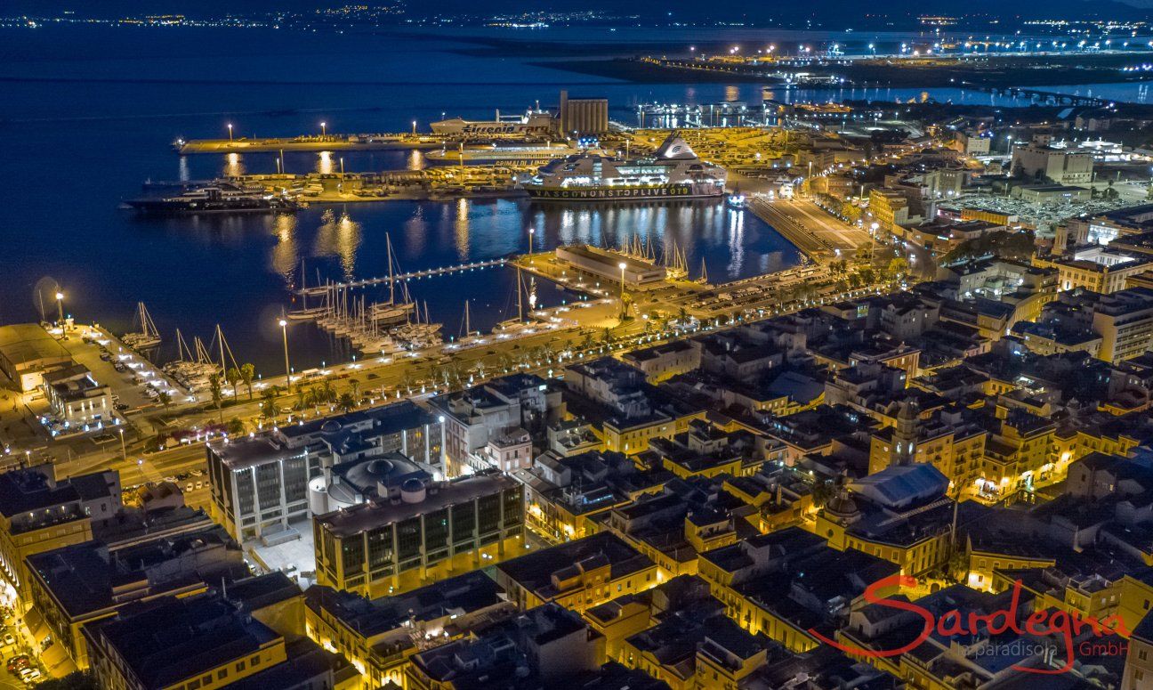Cagliari by night, South Sardinia