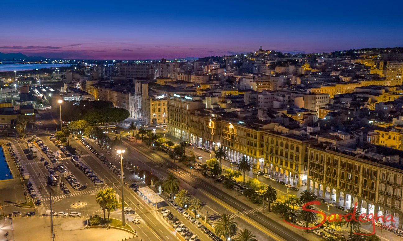 Cagliari by night, South Sardinia