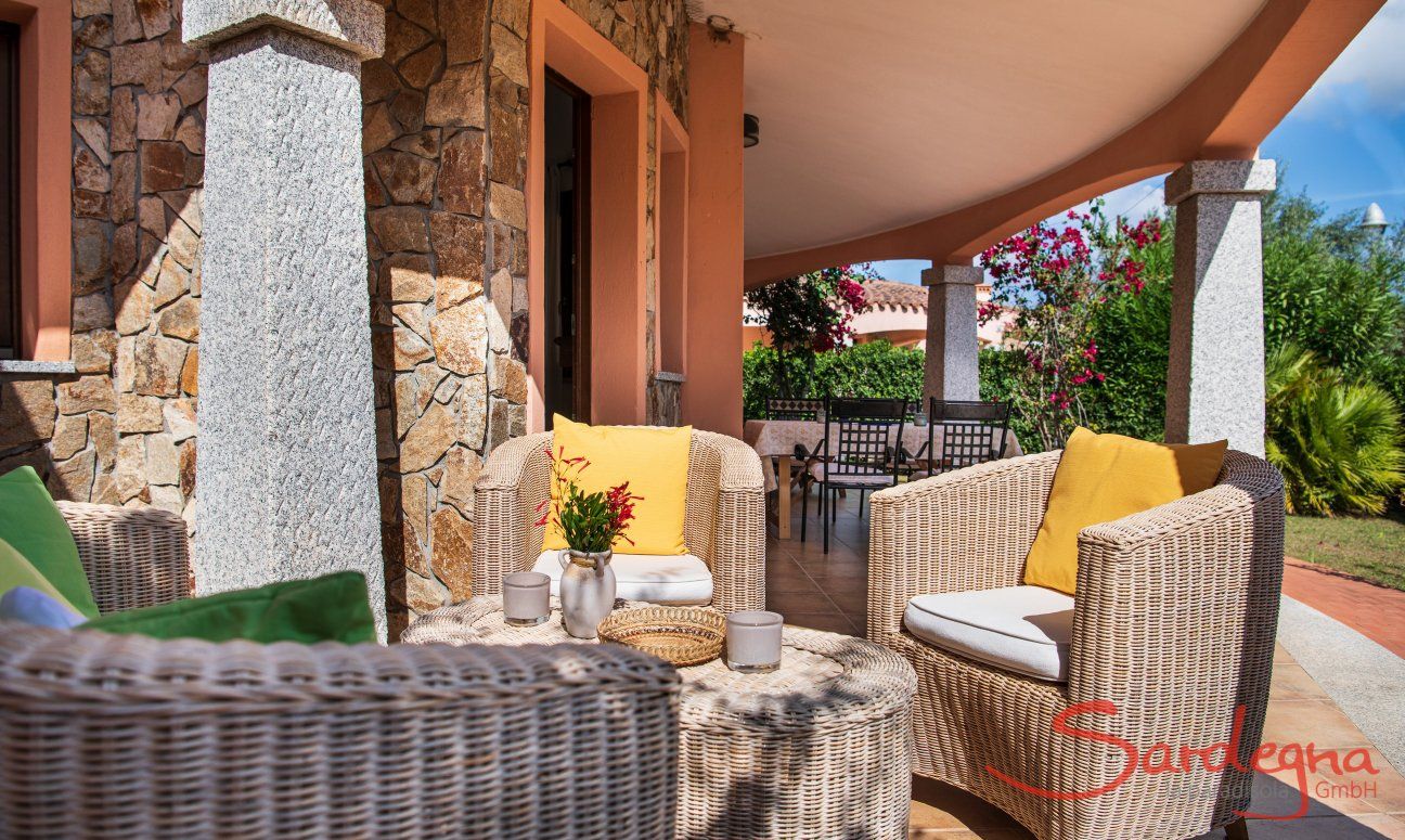 Villa Daniele | Lounge area on the roofed terrace for relaxing outside Outdoor with garden and terrace
