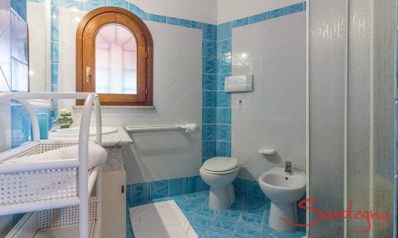 Villa Maestrale | Bath 1 with shower upstairs Villa Maestrale, Cala Ginepro, Olbia