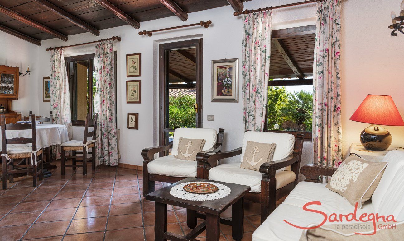 Villa Lucia | Traditionally furnished living room with a view of the terrace New Picture 2022