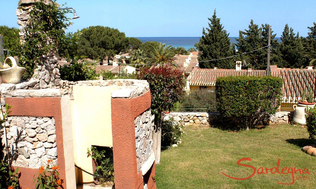 Villa Monica | Outdoor shower and sea view Outdoor shower and sea view
