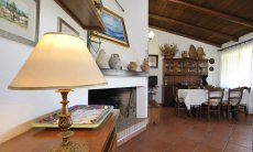 Villa Monica | Living room with fireplace Detail