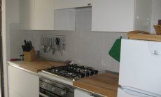 Modern kitchen with all essential devices 
