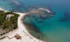 Villa Su Faru 1 | Airview of the beach in fron of the house Su Faru Beach from the air