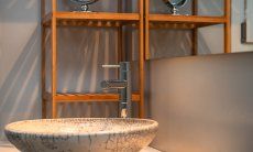 Villa Caterina | Ceramic washing basin in the bathroom Detail