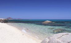 White, sandy beach of Sant Elmo, Southsardinia