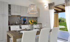 Kitchen and Dining with garden view  Villa Campidano 21