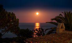 Moon rising over Sant Elmo