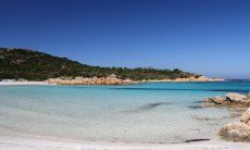 Transparent, clean water in the bay of Cala del Principe