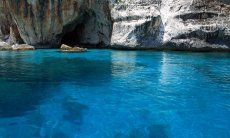 Incredible shades of blue in the water of Cala Luna