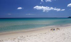 White beach and clear water of Costa Rei